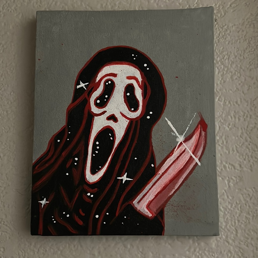 Hand painted SCREAM wall art